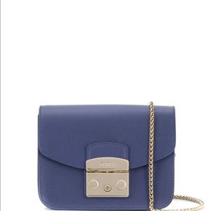 Navy Furla Metropolis Mini Crossbody